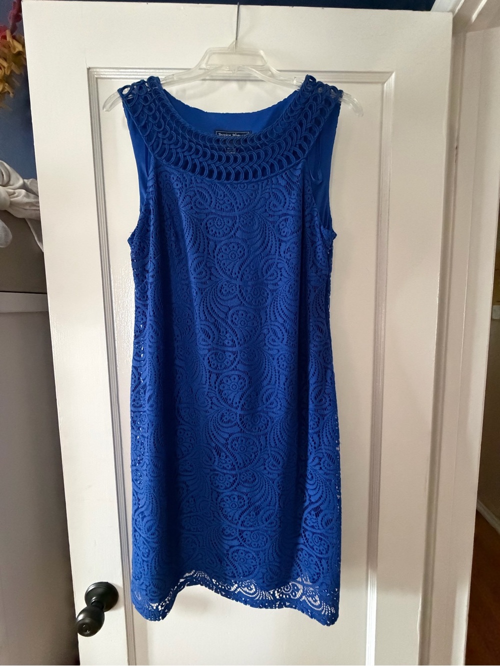 blue lace shift dress Jessica Howard | Dresses | Jessica Howard Royal Sleeveless Crochet dress